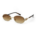 Rimless Oval Sunglasses (T)
